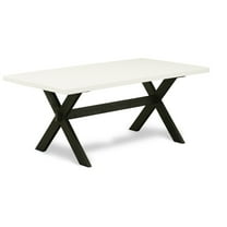 East West Furniture X627EL635-9 - 9-Piece Dining Table Set - 8 Person Dining Chairs and Rectangular Table Solid Wood Frame High Back Button tufted