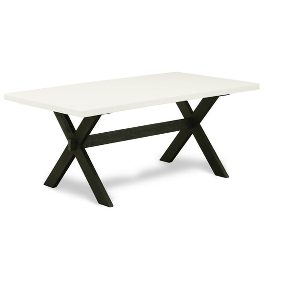 East West Furniture X627FL624-9 - 9-Piece Kitchen Dining Table Set - 8 Parson Chairs and a Rectangular Dining Table Hardwood Structure