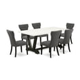 thumbnail image 1 of East West Furniture V627Ga650-7 - 7-Piece Modern Dining Table Set - 6 Upholstered Dining Chairs and a Rectangular Table Hardwood Frame, 1 of 3