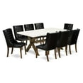 thumbnail image 1 of East West Furniture X-Style 9-piece Wood Dining Room Table Set in Jacobean Brown, 1 of 3