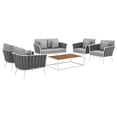 thumbnail image 1 of East West Furniture X727VE721-5 5Pc Wood Dining Table Set Consists of a Wood Dining Table and 4 Parsons Dining Room Chairs with Blue Color Linen Fabric, Distressed Jacobean and Linen White Finish, 1 of 2