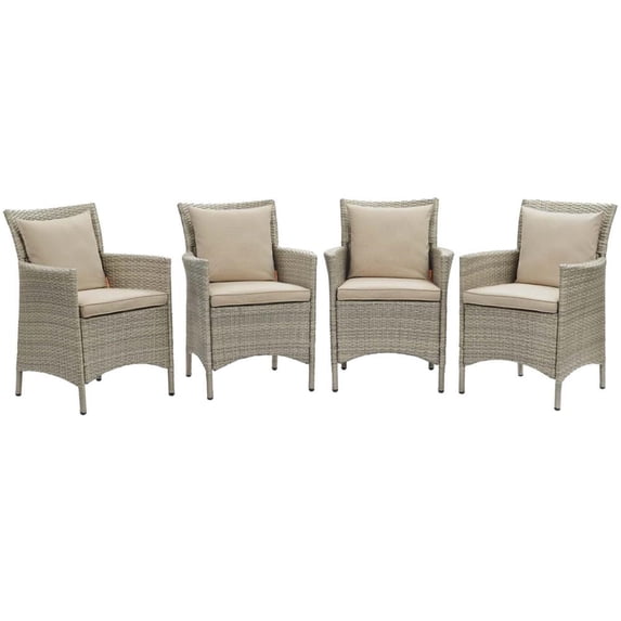East West Furniture X776VE721-7 7Pc Dinette Sets for Small Spaces Offers a Rectangular Table and 6 Parson Chairs with Blue Color Linen Fabric, Distressed Jacobean Finish