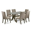 thumbnail image 1 of East West Furniture X796FL716-7 - 7-Piece Small Dining Table Set - 6 Dining Chairs and a Rectangular Dinner Table Hardwood Structure, 1 of 6