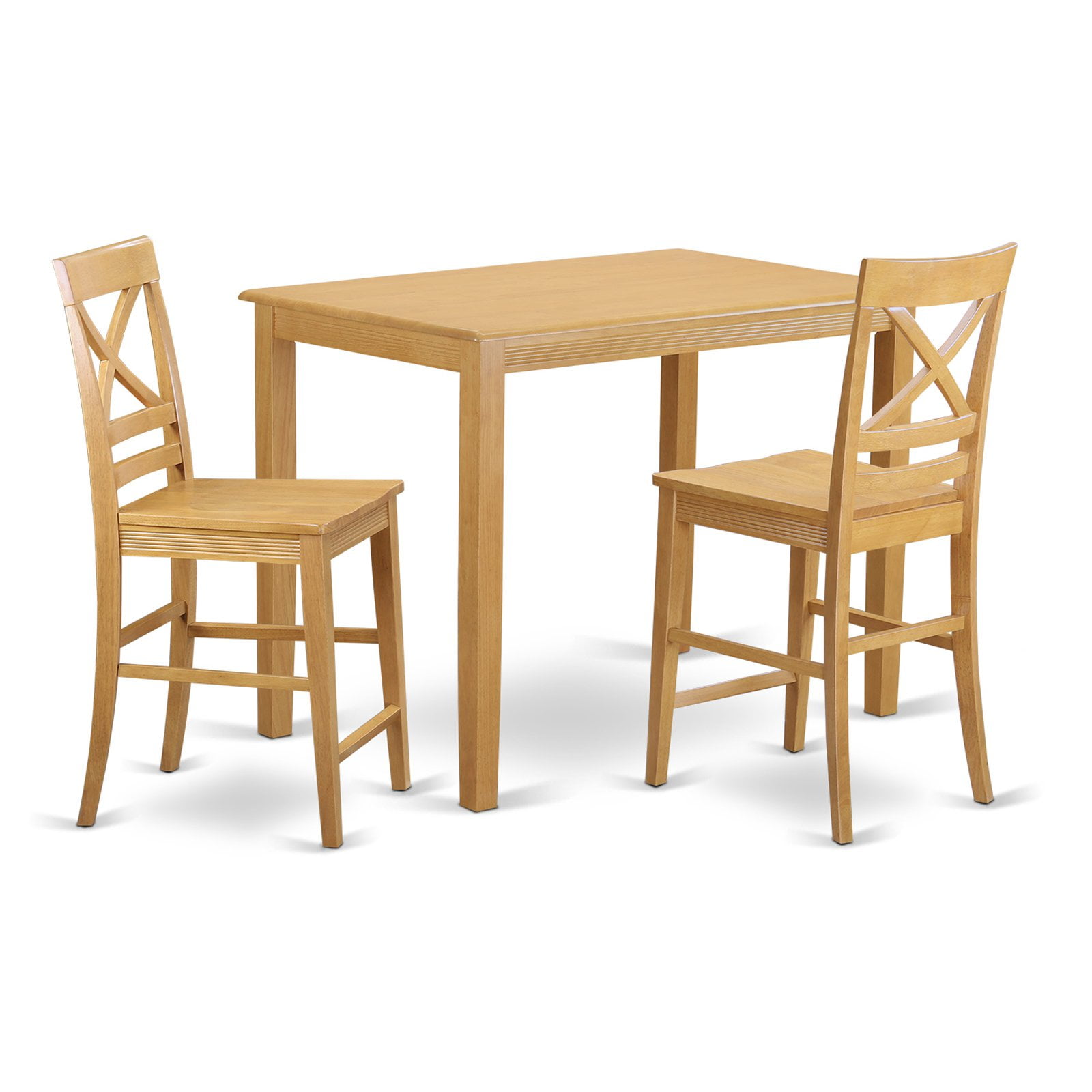 East West Furniture Yarmouth 3 Piece CrossAndLadder Dining Table Set