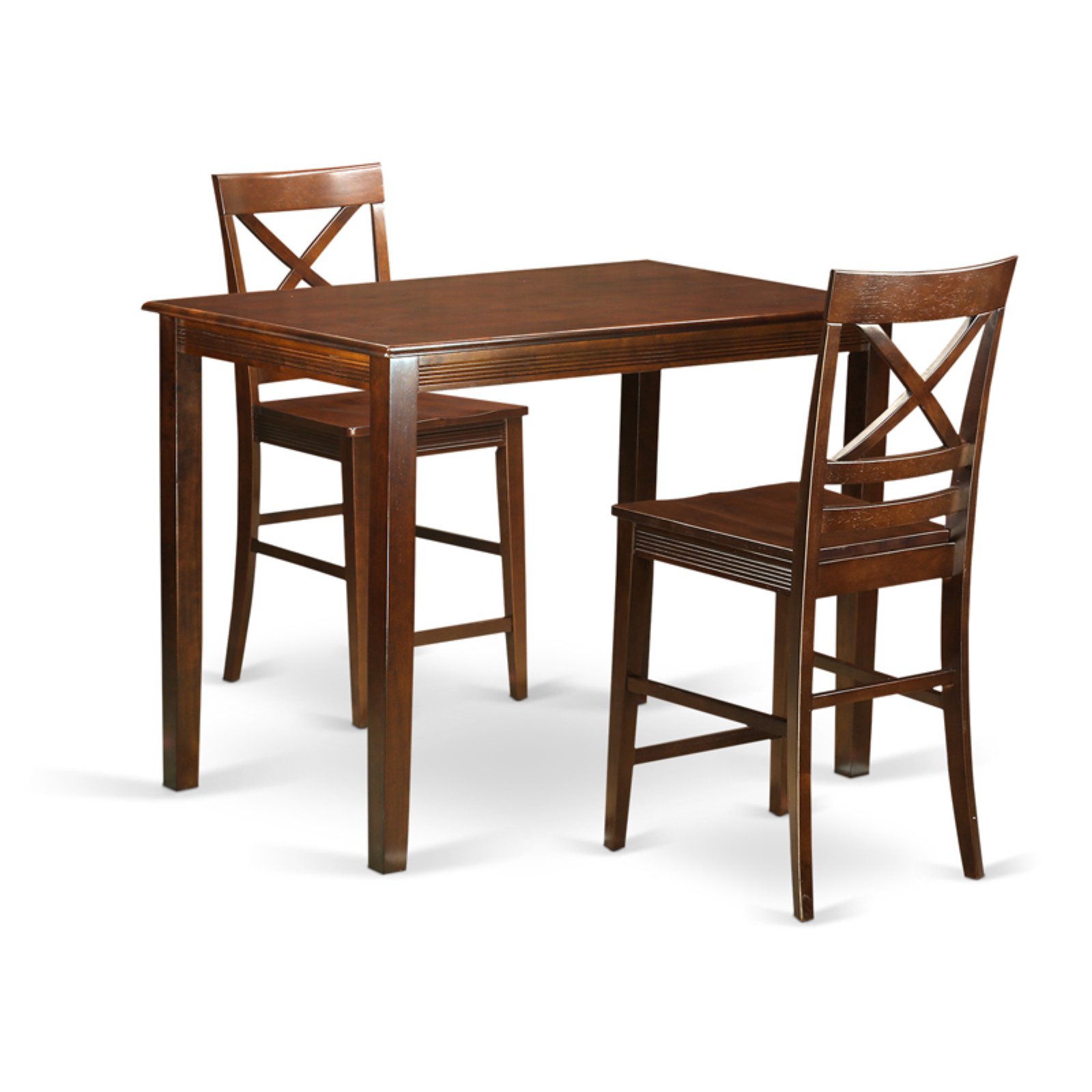 East West Furniture Dining Counter Height Table & 2 Chairs Yarmouth