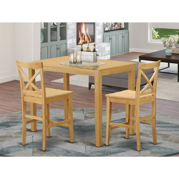 East West Furniture 3  Pc  counter  height  set  -  high  top  Table  and  2  Dining  Chairs.