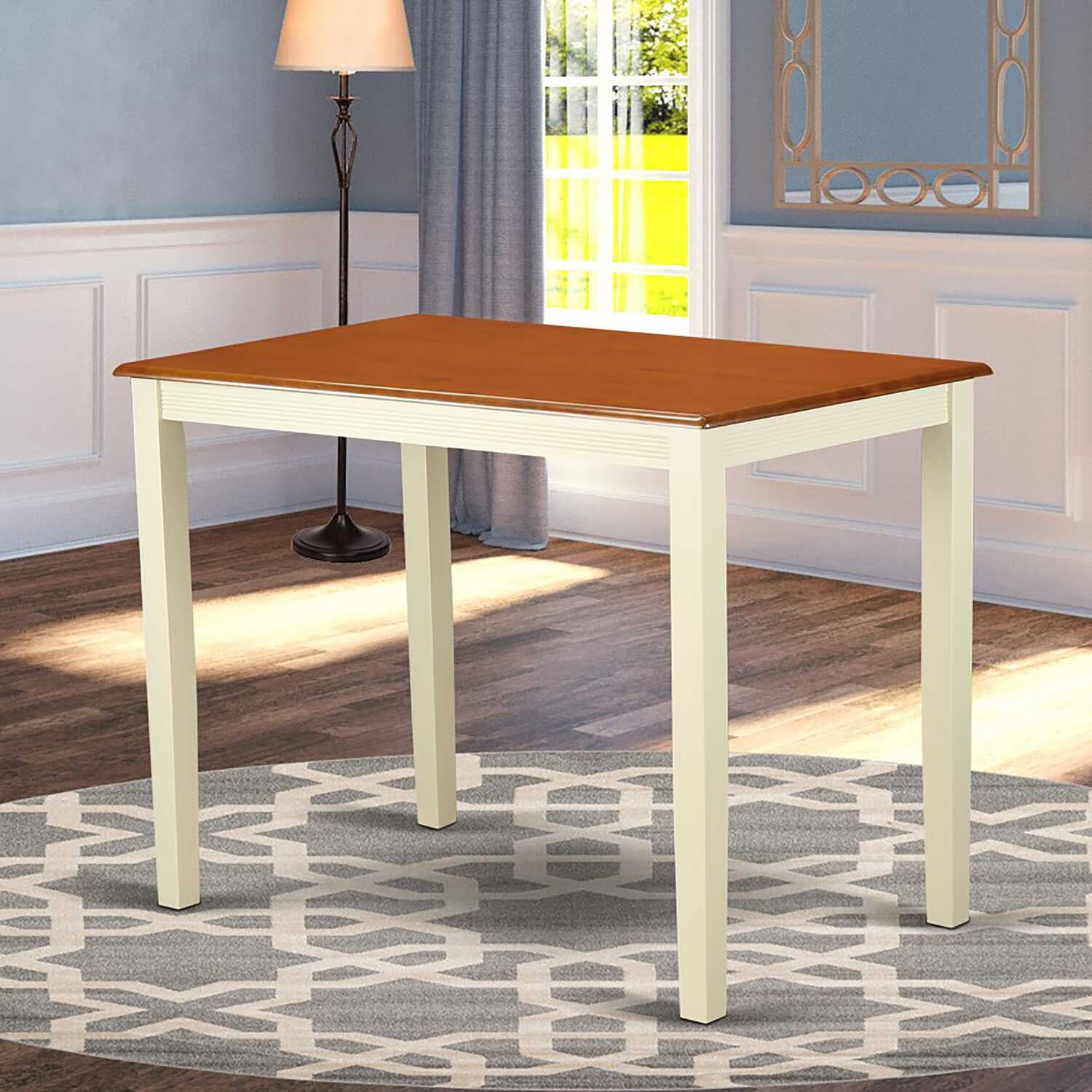 Set tavolo rettangolare (200x100 cm) e 2 ripiani da pranzo in legno di