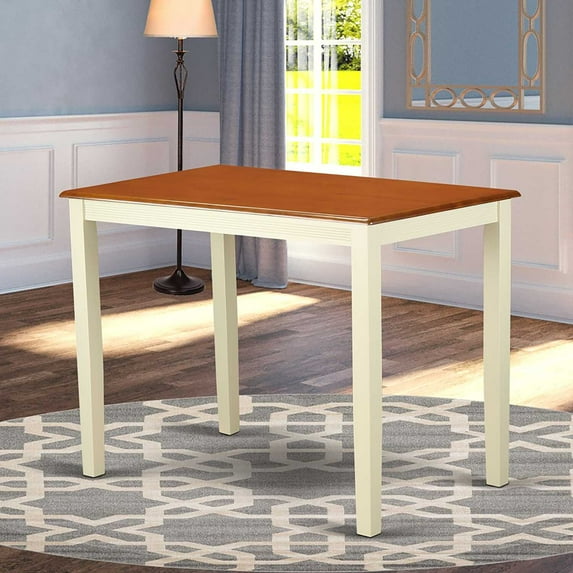 East West Furniture Yarmouth Wood Counter Height Table in Cream/Cherry