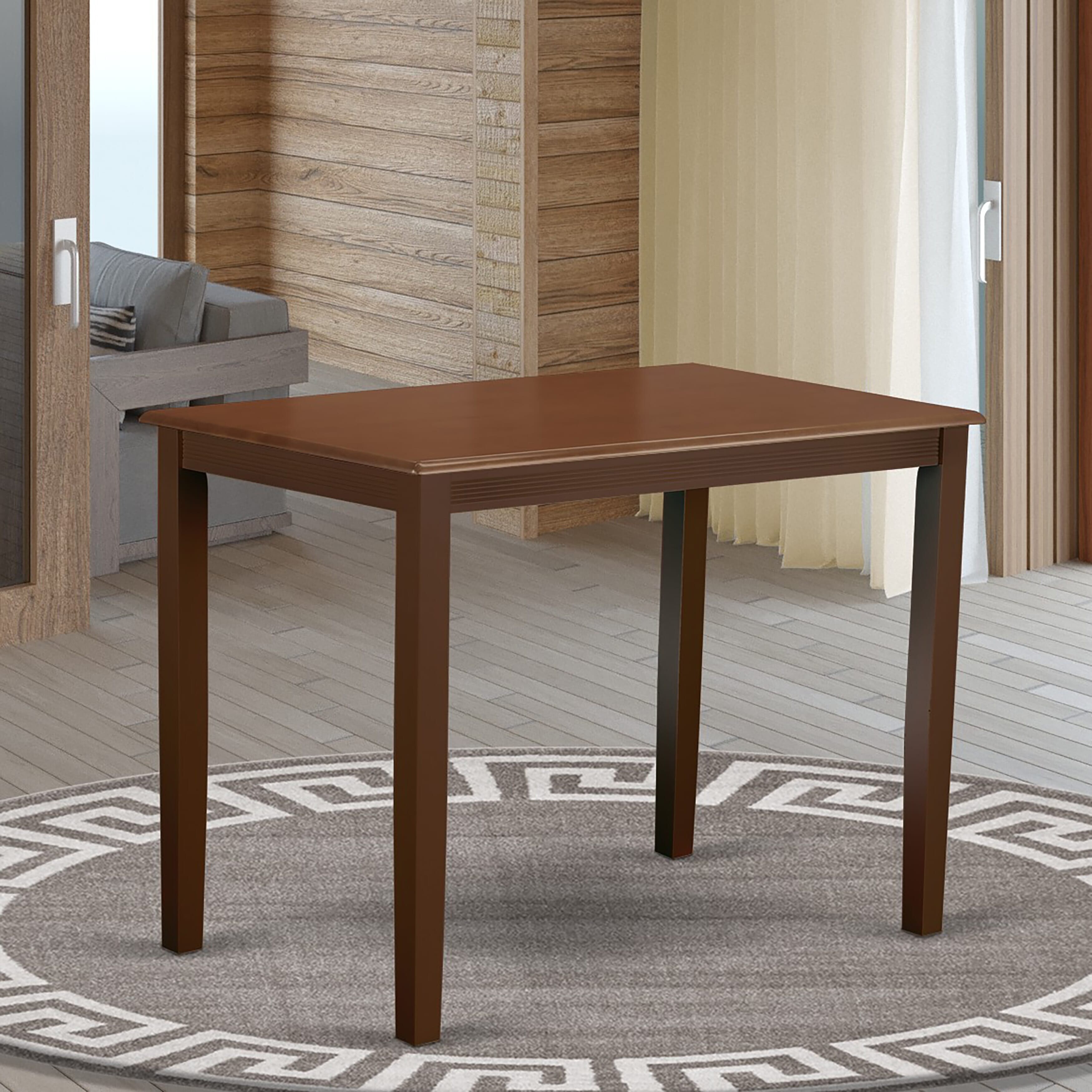 East West Furniture Yarmouth Wood Counter Height Table in Mahogany