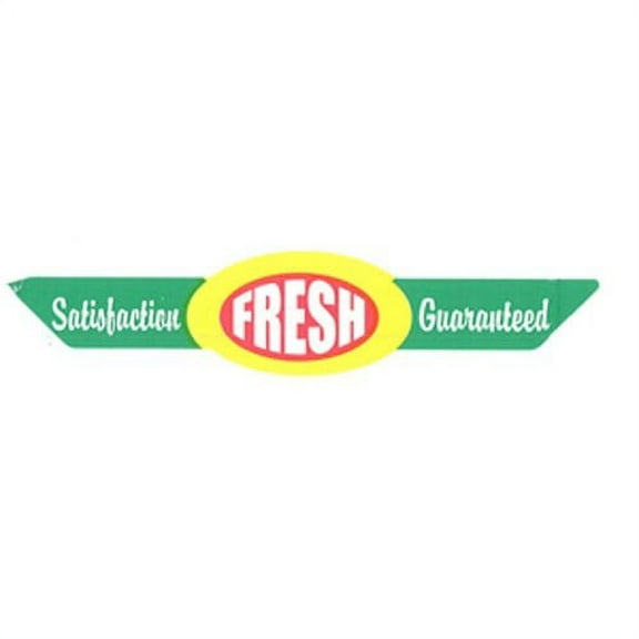 East West Label Fresh - Satisfaction Guaranteed Die-Cut Greaseproof Strap Label Green | 500/Roll