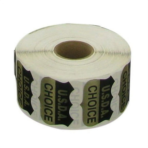 East West Label U.S.D.A. Shield - Choice Beef Die-Cut Greaseproof Merchandising Foil Label Black/Gold | 1000/Roll