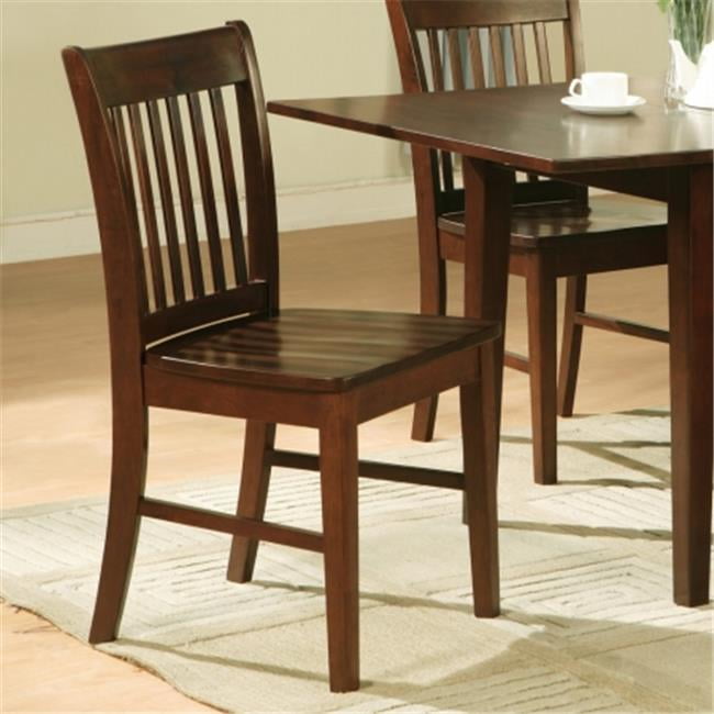 Mahogany Slat Back Wooden Parsons Side Chair Set