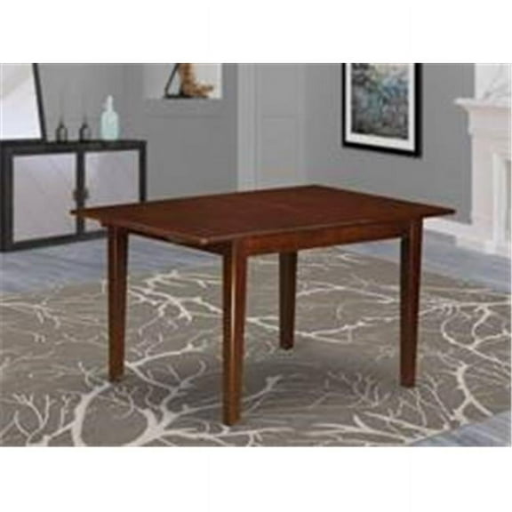 East West NFT-MAH Norfolk rectangular table with 12 in. Butterfly Leaf -Mahogany Finish.- Mahogany