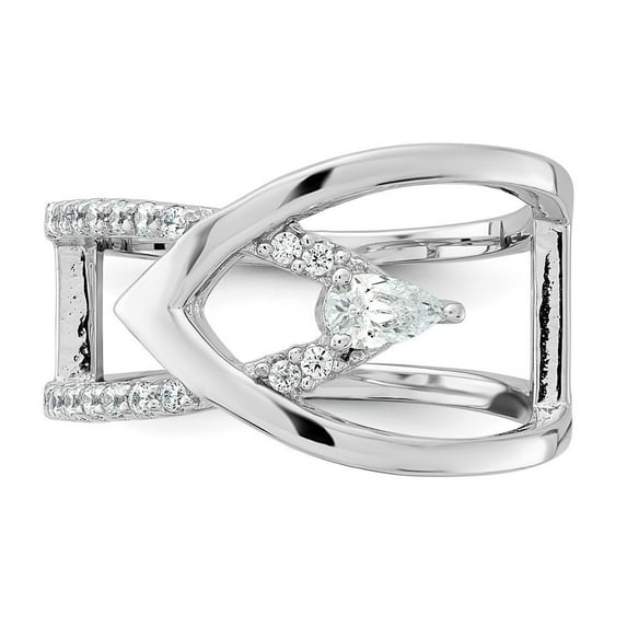 East West Pear Cut Diamond Ring, Interlock Design Ring, Accents Diamond Engagement Wedding Ring, Designer Diamond Ring, 925 Sterling Silver, 1.8 Ct Simulated Diamond, Anniversary Gifts