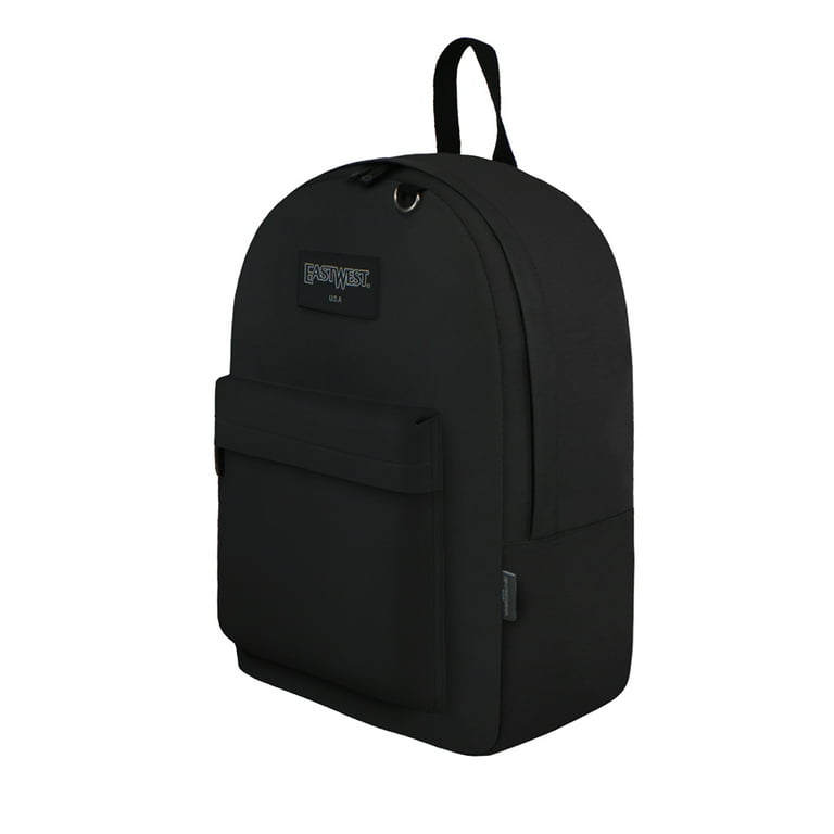 2024激安通販 East West U.S.A. Simple Travel Bookbag, Plain Black Backpack その他