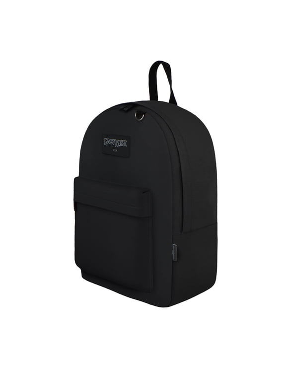 . Unisex Simple Water-Resistant Backpack, Black