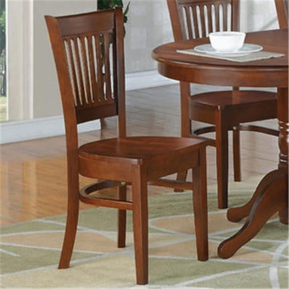 East West VC-ESP-W Vancouver Wood Seat Chairs, Espresso - Pack of 2