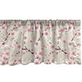 thumbnail image 1 of East Window Valance Pack of 2, Japanese Flowering Cherry Blossom Symbolic Coming of Spring Season Eastern Inspired, Rod Pocket Curtain Valances for Kitchen Bedroom, 54" X 18", Beige Rose, by Ambesonne, 1 of 3