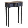 thumbnail image 1 of East at Main Traditional Solid Wood 1-Drawer Storage Console Table, Black, 1 of 8