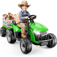 thumbnail image 1 of East doll 12V Ride On Tractor with Tiltable & Detachable Trailer, up to 3.3Mph Tractor with Parental Remote, Music Player, Bluetooth& Headlight, Ride On Toy for Kids Ages 2-5Y, Green, 1 of 7