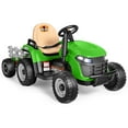 thumbnail image 1 of East doll 12V Ride on Tractor with Tiltable & Detachable Trailer, up to 3.1Mph Truck with Parental Remote, Music Player, Bluetooth Function & Headlight, 1 of 7
