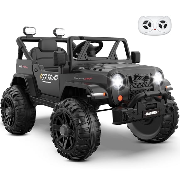 East doll 12V Ride on Toys for Toddlers, Electric Car for Kids, Kids Car with Remote Control, Bluetooth, Music, 3 Speeds for Kids Gifts, Black