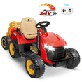 thumbnail image 1 of East doll 24 Volt Ride on Toys Car for Kids, Ride-on Tractor with Trailer, Electric Car for Kids, Power EVA Four Wheeler with Remote Control, 4.3Mph, Music Player, LED Light, Red, 1 of 7