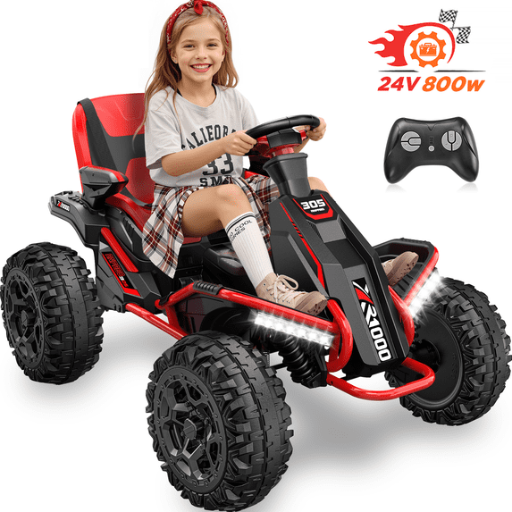 East doll 24V Big Kids Ride on Toys, Electric Power Ride on Car for Kids Age 3-8, 4 Wheeler, 4WD 800W Motors ATV for Kids, 5MPH, Parent Remote, Music, Red