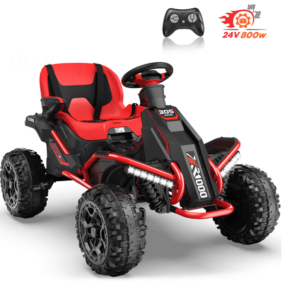 East doll 24V Big Kids Ride on Toys, Electric Power Ride on Car for Kids Age 3-8, 4 Wheeler, 4WD 800W Motors ATV for Kids, 5MPH, Parent Remote, Music, Red