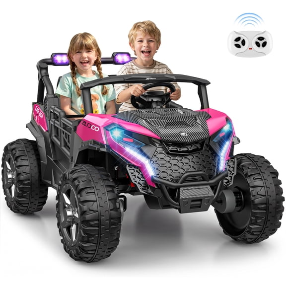 East doll 24V Ride on Toys for Big Kids, 2 Seater Ride on Car with 4x200W Motors, 4WD Kids Electric Car for Ages 3-8, Parent Remote Control, Bluetooth Music, EVA Tires, 5 MPH, Pink