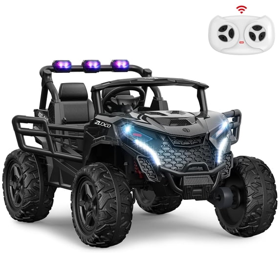 East doll 24V Kids Ride on UTV Car, 2 Seater Ride on Toy for Big Kids, Power Ride on Car for Boys, 4WD 800W Motors, Kid Electric Car Aged 3-8Y , 5.1 MPH , EVA Wheels, Remote Control, Music, Black