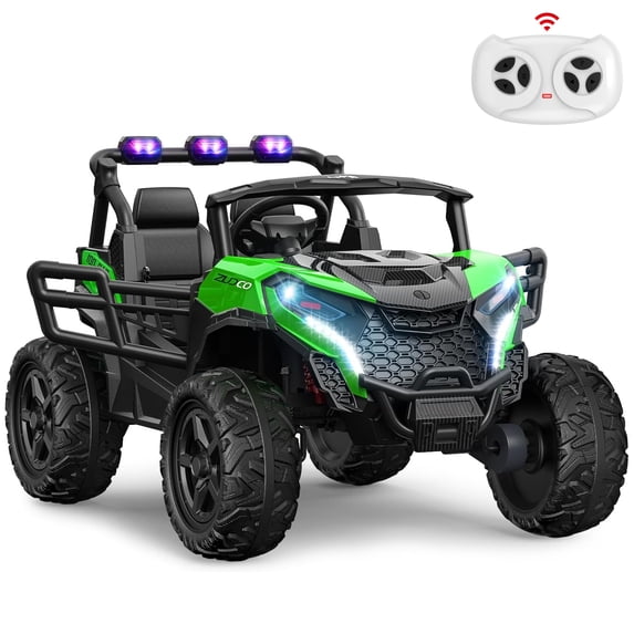 East doll 24V Kids Ride on UTV Car, 2 Seater Ride on Toy for Big Kids, Power Ride on Car for Boys, 4WD 800W Motors, Kid Electric Car Aged 3-8Y , 5.1 MPH , EVA Wheels, Remote Control, Music, Green