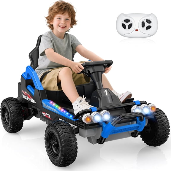 East doll 24V Ride on Toys for Big Kids Aged 3+, Electric Car with Gas Pedal & Brake, Power 2X200W Wheels Motors, Kids ATV, Remote Control,5MPH, Blue