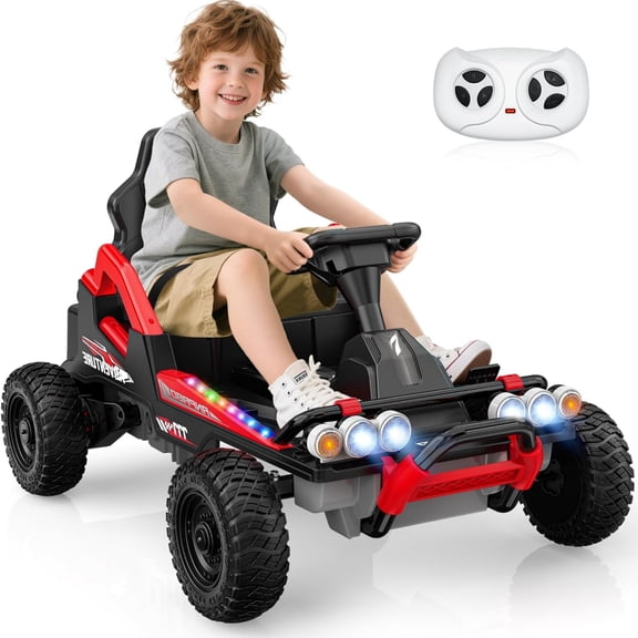 East doll 24V Ride on Cars with Remote Control, Ride on Toys for Big Kids Aged 3+, Electric Car with Gas Pedal & Brake, Power 2X200W Wheels Motors, Red Kids ATV