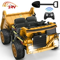 East doll 24V Ride on Dump Truck, Ride on UTV Car for Kids with Electric Dump Bed, 300W Powerful Motors, 4.4Mph, Remote Control, EVA Tires, Electric Truck for Kids, Yellow