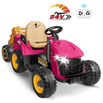 thumbnail image 1 of East doll 24V Ride On Tractor with Tiltable & Detachable Trailer, Tractor with Parental Remote, Music Player, Bluetooth& Headlight, Ride On Toy for Kids Ages 2-5Y,Pink, 1 of 6