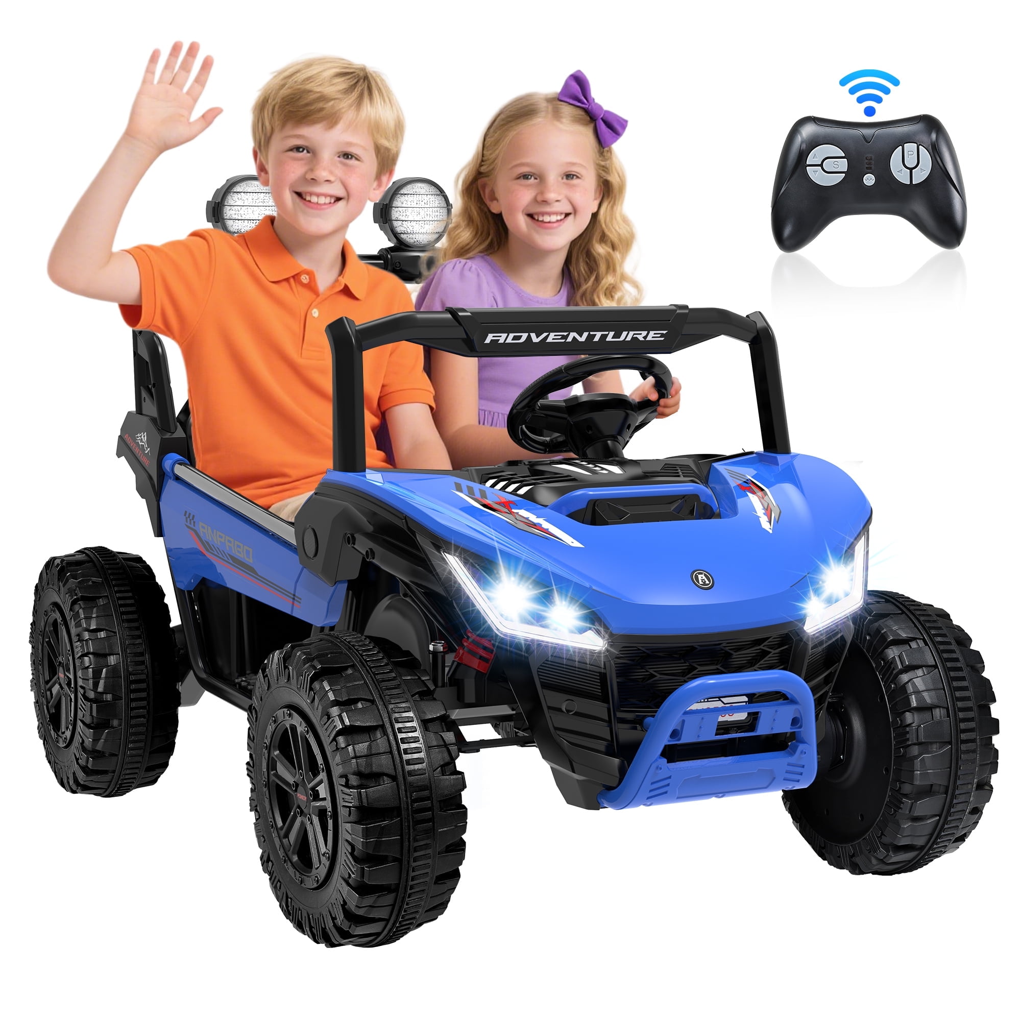 VIBESPARK 24V 2 Seater Ride on Car, 2WD/4WD Switchable Car