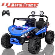 East doll 24V 4WD Ride on Toys with 2 XL Seater, Battey Powered Ride on Electric Car with Remote Control, UTV with 800W Motors, LED Lights, Spring Suspension, 3 Speeds, Bluetooth Music,Blue