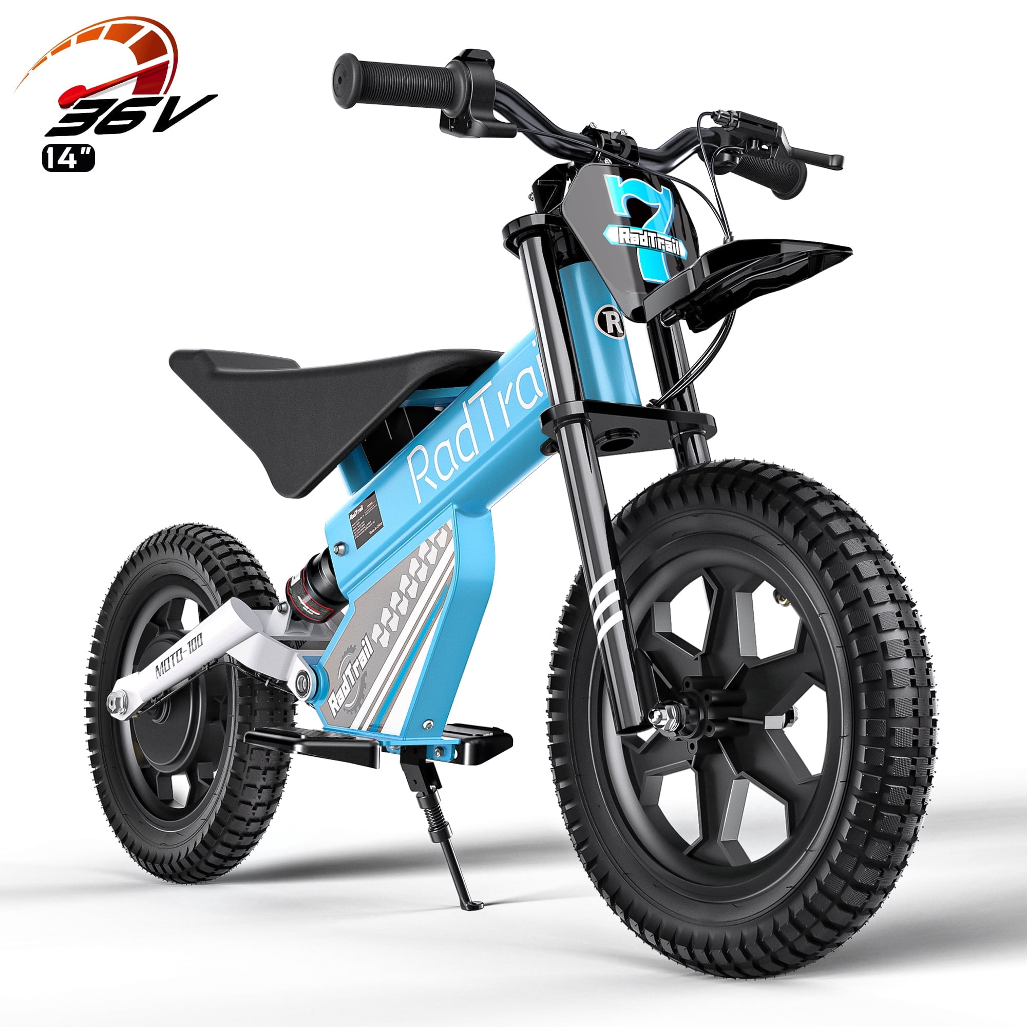 East doll 36V Electric Dirt Bike for Kids, 14" Pneumatic Tire, 200W Peak Brushless Motor, Kids Electric Dirt Bike Ages 6-12, Up to 13 MPH & 13 Miles Range, Twist Throttles, Max Load 143 Lbs, Blue