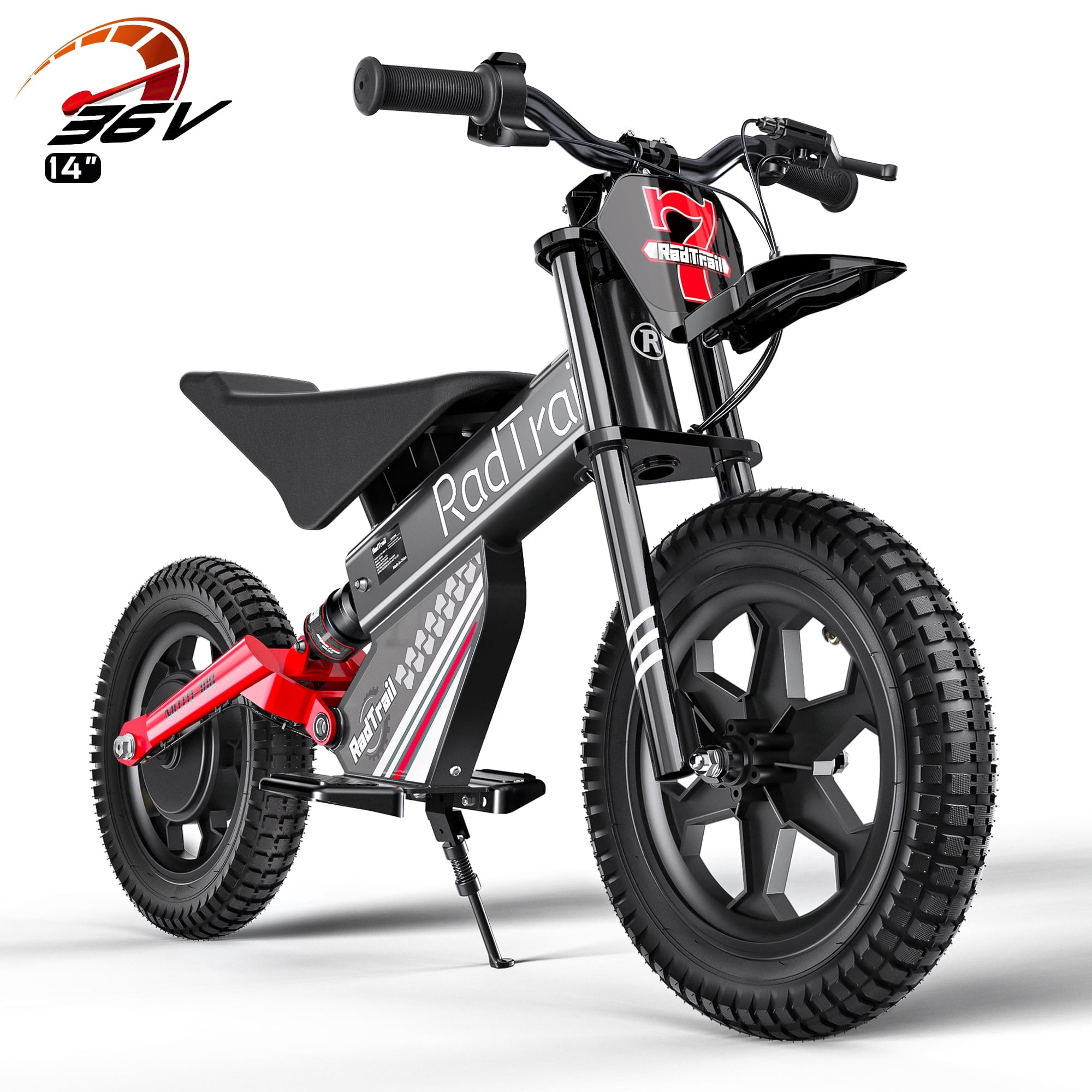 East doll 36V Electric Dirt Bike for Kids, 200W Peak Brushless Motor, Up to 13 MPH & 13 Miles Range, Twist Throttle, 14" Pneumatic Tire, Kids Electric Dirt Bike Ages 6-12, Max Load 143 Lbs, Red