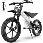 East doll 36V Kids Electric Dirt Bike, 500W Peak Brushless Motor, Electric Dirt Bike for Kids Ages 5+, 16 Pneumatic Tires, up to 16 mph & 16 Miles Long-Range, Disc Brake, Max Load 143 Lbs, White
