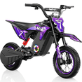 thumbnail image 1 of East doll 36V Electric Dirt Bike for Kids, Peak 700W Kids Electric Dirt Bikes, Electric Kids Dirt Bike for Boys Girls Aged 4-10Y, 3-Speed, Max 15.5 Mph, 13.7 Miles Long Range, 3 Light Modes, Purple, 1 of 7