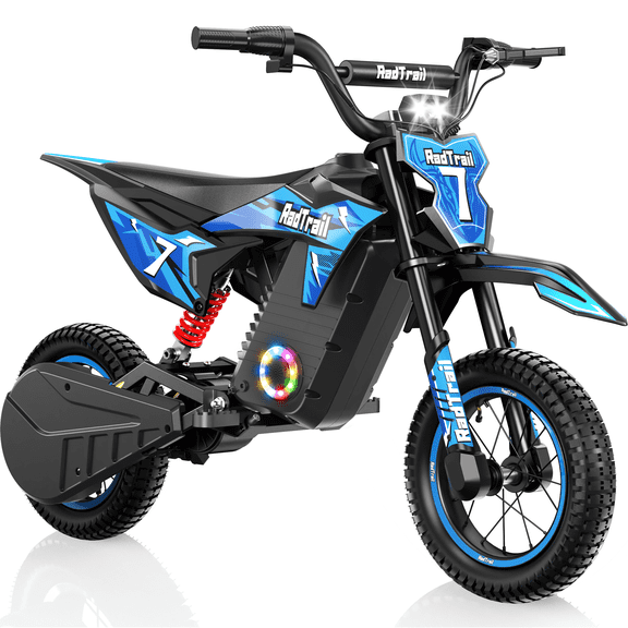 East doll 36V Electric Dirt Bike for Kids, Peak 700W Kids Electric Dirt Bikes, Electric Kids Dirt Bike for Boys Girls Aged 4-10Y, 3-Speed, Max 15.5 Mph, 13.7 Miles Long Range, 3 Light Modes, Blue