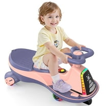 East doll Electric Wiggle Car for Kids, 7Ah Swing Car for Toddlers for Aged 3 , Ride on toy, Baby Car, 2.8-4.1 Mph, Flashing Wheels, Bluetooth, Pink