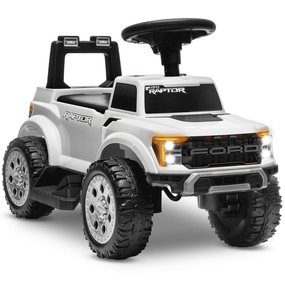 East doll 6V Ride on Toy for Toddler, Ford Electric Car for Kids, Toddler Car for Ages 1-3 Years, LED Lights, Power Motor，4 wheeler, Kids ATV, White