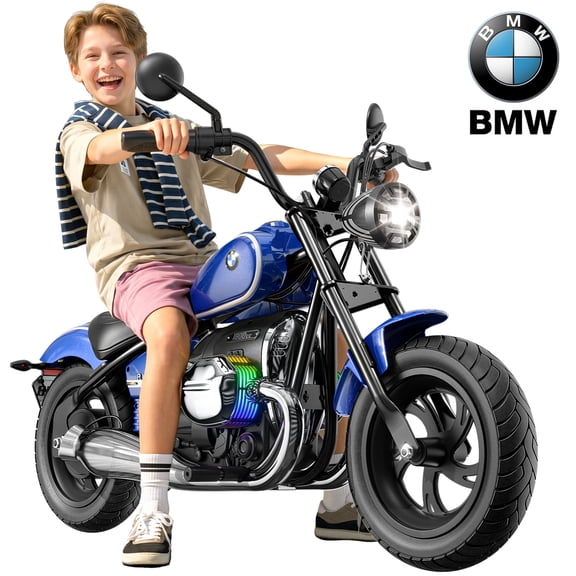 East doll BMW licensed Electric Motorcycle for Kids, 24V Ride on Toy for Big Kids 6-12, 300W Power Motor, Up to 13.05MPH & 12 Miles Range, Lights & Music, Electric Car for Kids, Black