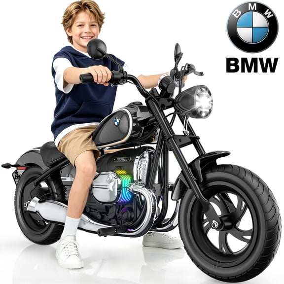 East doll BMW licensed Electric Motorcycle for Kids, 24V Ride on Toy for Big Kids 6-12, 300W Power Motor, Up to 12MPH & 12 Miles Range, Lights & Music, Electric Car for Kids, Black