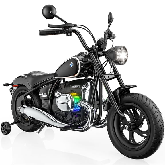 East doll BMW licensed Electric Motorcycle for Kids, Electric Ride on Toy, 200W Power Motor, Up to 13.05MPH & 12 Miles Long-Range, Twist-Grip Throttle, 3-Speed, Lights & Music, Black
