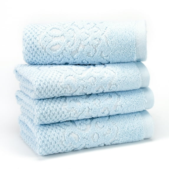 EastNBlue East'N Blue Galata Turkish Cotton Washcloth (Pack of 4) Ice Blue