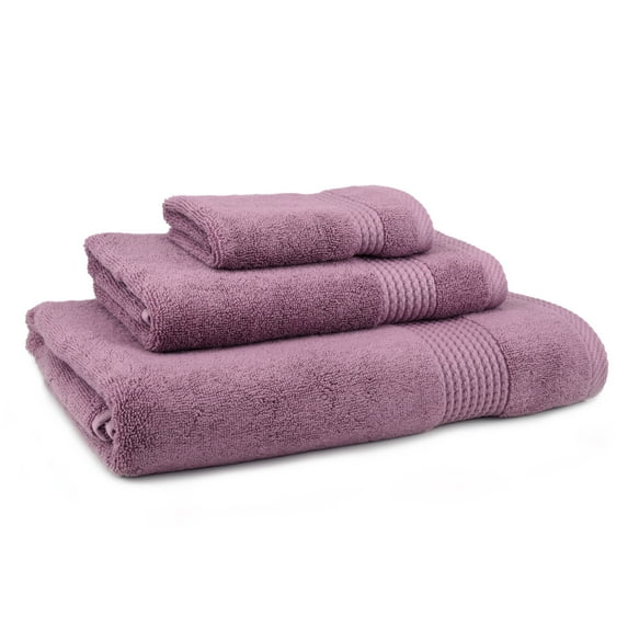 EastNBlue East'N Blue Lara Turkish Cotton Bath Towel Set (Set of 3) - (1 Bath Towel, 1 Hand Towel, 1 Washcloth) Damson